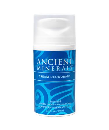 Ancient Minerals Cream Deodorant UNSCENTED - Natural non-toxic aluminum-free (2.7 fl oz)