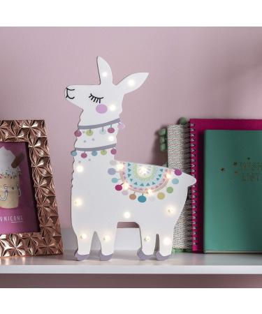 Lights4fun Llama Children's Room Night Light - 17 Warm White LEDs Timer Battery Operated 30cm - Buy Online on GoSupps.com