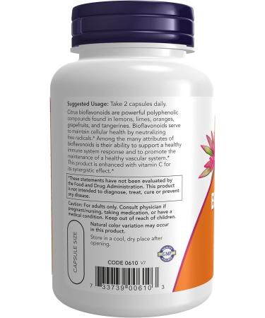 NOW Citrus Bioflavonoids 700mg - Immune System and Cell Defense Support - 100 Capsules - Buy Online on GoSupps.com