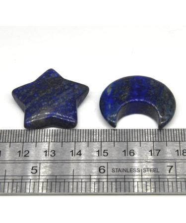 A Pair Gemstone Carved Moon and Star Shaped Couple Necklace Pendants Natural Stone Crystals Polished Figurine Craft Gift JZIGTDEM (Color : Blue Urine Size : 1pair 1.18in) - Buy Online on GoSupps.com