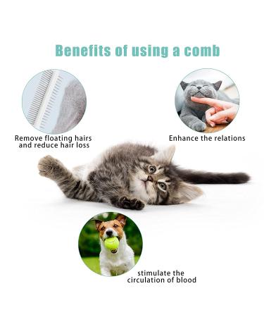 Double Sided Dog Grooming Comb for Tangles & Knots | Stainless Steel Pet Comb for Long & Short Hair | Cat Comb with Round Teeth - Buy Online on GoSupps.com