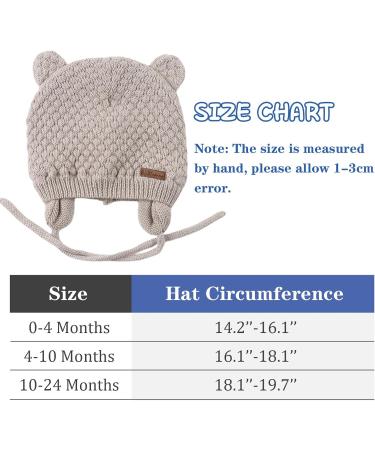 XIAOHAWANG Baby Boy Knit Beanie Hat | Cute Bear Infant Toddler Girl Hat | Autumn Winter 0-6 Months Beige - Buy Online on GoSupps.com