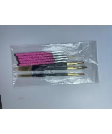 8 Part Nail Brush Set for Nail Art - 5 PCs Rosa & 3 PCs Black Detail Brushes for UV Gel & Acrylic Designs - Buy Online on GoSupps.com
