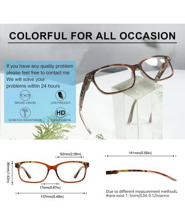 OCCI CHIARI Square Reading Glasses for Men & Women - Lightweight & Comfortable 5.0x Brown Readers - Buy Online on GoSupps.com