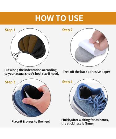 4 Pairs Heel Grips Inserts - Anti Blister Cushion Pads for Loose Shoes & Boots | Reusable Heel Protectors for Men & Women - Buy Online on GoSupps.com