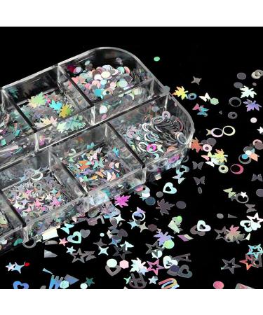 Bellelfin Chunky Nail Glitter | Holographic Mixed Shapes for Nail Art & Resin Projects - Buy Online on GoSupps.com