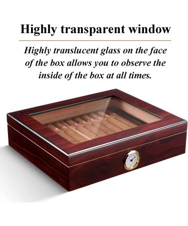 Cigar Boxs Humidors Cigars Case Glass Top Cigar Desktop Box Cigar Humidor Cigar Box with Humidifier and Hygrometer - Buy Online on GoSupps.com
