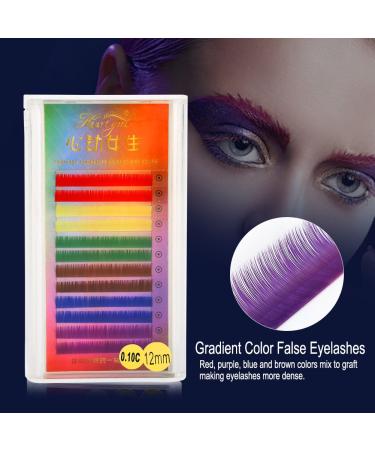 Rainbow Colorful False Eyelashes - Gradient Individual Eyelash Extensions (12mm) for Stunning Looks | Shop Internationally - Buy Online on GoSupps.com