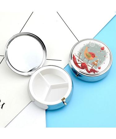 Travel Pill Box - 3 Compartment Merry Christmas Bird Design | Portable Pill Organizer for Purse & Pocket | Ideal for Medicine Storage - Buy Online on GoSupps.com