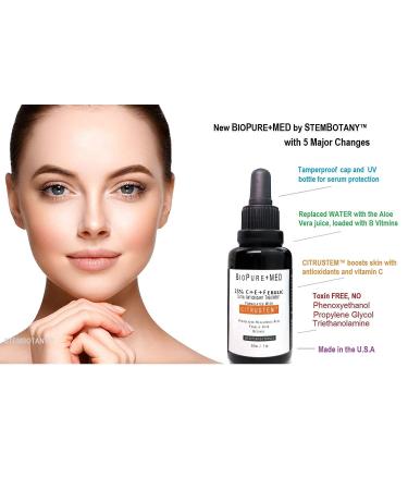 BioPureMED 25% Vitamin C Serum with Ferulic Acid & Tripeptide-5 | Anti-Wrinkle Face Moisturizer - Best Korean Organic Formula (2 Pack - Buy Online on GoSupps.com