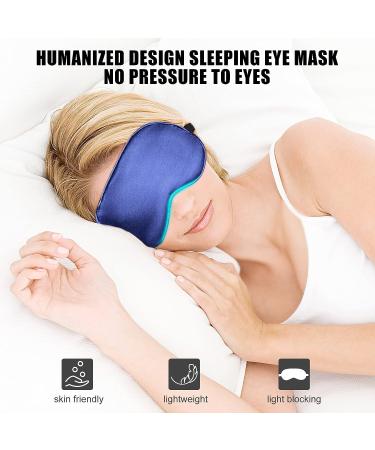 Cavoilu Cooling Silk Sleep Mask with Gel Eye Mask - Hot & Cold Eye Masks for Dark Circles, Puffiness - Blindfold Eye Cover for Home, Office, Travel - Blue - Buy Online on GoSupps.com