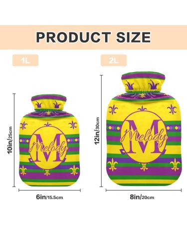 Personalized Striped Hot Water Bottle 2L - Pain Relief & Comfort | Ideal for Period Cramps & Heating Bags - Buy Online on GoSupps.com