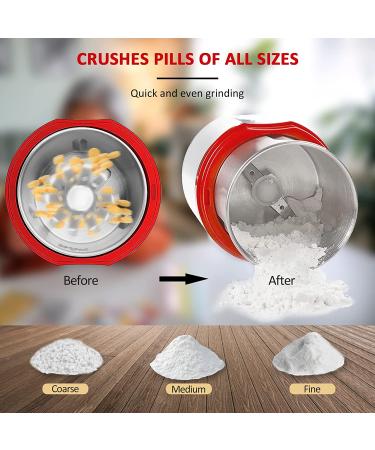 Electric Pill Crusher Grinder for Small or Large Pills - Stainless Steel Blades, White - Buy Online on GoSupps.com