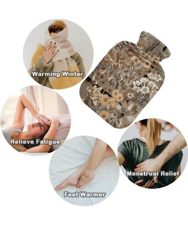 Shop Naanle Hot Water Bottle with Cover - Flower Leopard Print | 1L Heat Therapy for Back Pain Relief & Warmth - Buy Online on GoSupps.com