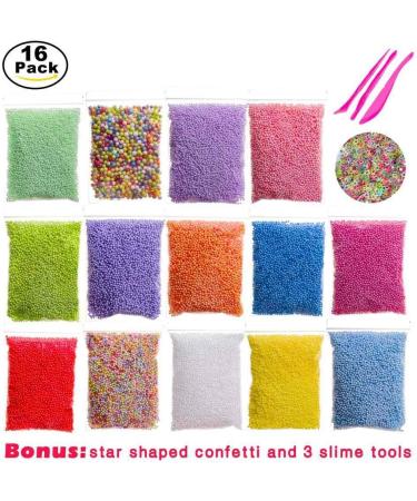 120000 Pcs Foam Balls for Slime with Tools - Colorful Styrofoam Beads for DIY Crafts - 16 Pack - Buy Online on GoSupps.com