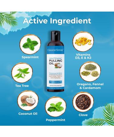 Coconut Oil Pulling for Teeth (230 mL) | Natural Ayurvedic Mouthwash for Fresh Breath Healthy Gums & Teeth Whitening | Alcohol-Free - Buy Online on GoSupps.com