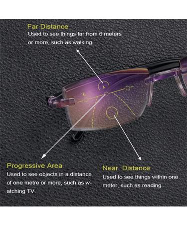 Boodream Diamond-Cut Bifocal Progressive Anti-Blue Reading Glasses (+2.00/50-55) - 2pcs - Buy Online on GoSupps.com