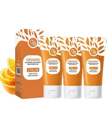 Orange Exfoliating Brightening Gel Gentle Exfoliator For Face Orange Exfoliating Whitening Gel Skin Exfoliator For Body Gommage pour la peau du corps Gommage exfoliant pour le corps (3pc 50g) 3pc 50 g (Lot de 1)