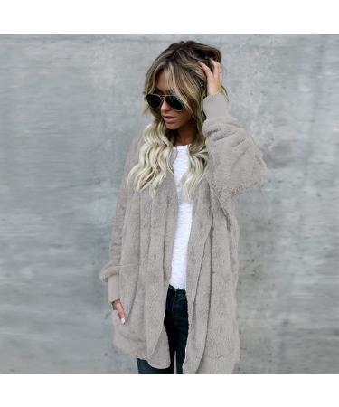 Buy Hanxiulin Fluffy Warm Fleece Plush Jacket for Women - Zipper Wool Sweatshirt with Long Arms & Stand-Up Collar - Breathable Bomber Style - Buy Online on GoSupps.com