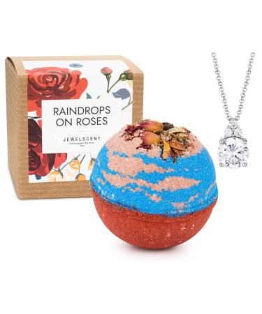 Raindrops on Roses Bath Bomb with Surprise Jewelry (Deluxe 9oz) Raindrops on Roses Earrings