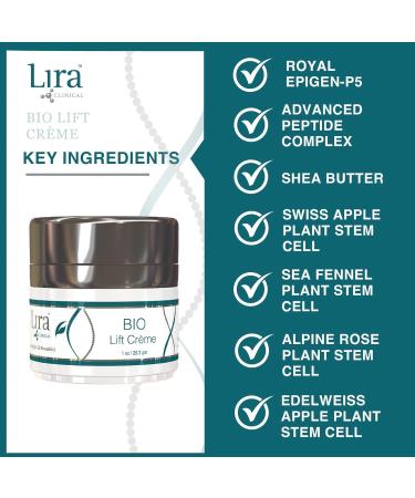 Lira Clinical Bio Lift Creme - Anti Aging & Anti Wrinkle Moisturizer for Men & Women | Lifting Firming Hydrating Face Cream - 1 Fl Oz - International Shipping Available - Buy Online on GoSupps.com