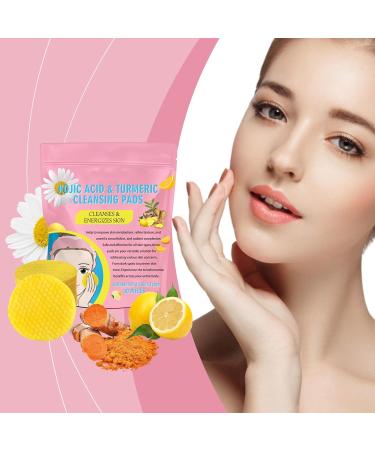 Turmeric Kojic Acid Cleansing Pads - 80 Exfoliating Face Pads for Brightening & Cleansing | International Shipping Available - Buy Online on GoSupps.com