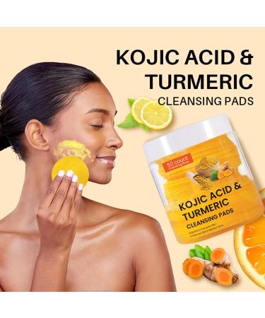 Turmeric Kojic Cleansing Pads Cleaning Pad with Turmeric and Kojic Turmeric Cleansing Pads for Dark Spots Turmeric Face Exfoliating Pads Turmeric Pads Infused Foaming Exfoliating Pads 30PC - Buy Online on GoSupps.com
