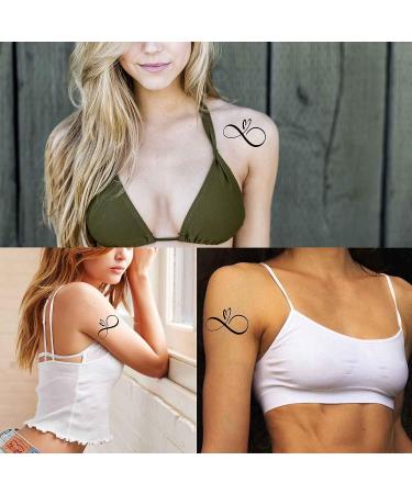 Dopetattoo 6 Sheets Temporary Fake Tattoos | Love Hearts & Infinity Sign | Men, Women, Neck, Arm, Chest - Buy Online on GoSupps.com