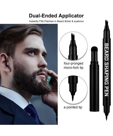 TRAALL Beard Pencil Filler - Waterproof, Sweat Proof, Long Lasting - Black Barber Styling Pen for Natural, Enhanced Facial Hair - Buy Online on GoSupps.com