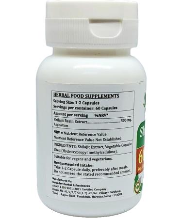 O r g a n i c Shilajit Capsule 60 Servings per Bottle 500mg ayurvedic no Artificial Ingredients Included (4 Packs) 240 Count (Pack of 1) - Buy Online on GoSupps.com