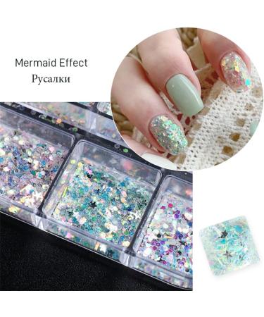 4 Boxes DIY Chunky Sparkly Slices Holographic Nail Sequins Summer Star Moon Glitter Flakes - Buy Online on GoSupps.com