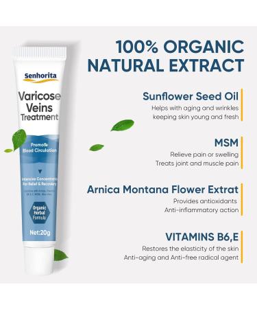 Varicose Veins Cream for Legs | Spider Vein Relief Treatment | Strengthen Capillary Health | Improve Blood Circulation | 1 Count - Buy Online on GoSupps.com