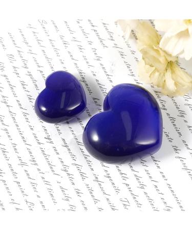 Soulnioi Dark Blue Cat's Eye Crystal Heart Worry Stones - 2Pcs Set for Reiki Therapy and Meditation - Buy Online on GoSupps.com