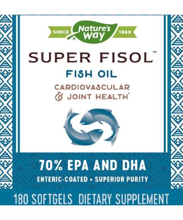 Nature's Way Super Fisol Fish Oil | Enteric Coated 180 Softgels - Premium Omega-3 Supplement - Buy Online on GoSupps.com