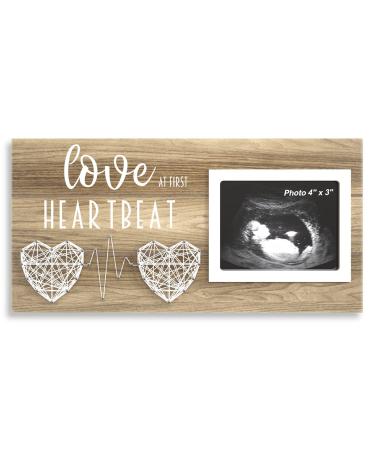 Baby Sonogram Picture Frame for Standard 4" x 3" Ultrasound Photo - Pregnancy Announcements Ideas - Gender Reveal Baby-Shower Gifts - New Mom Expecting Parents to Be Keepsake Gift 1-Opening Baby Picture Frame 4" x 3"