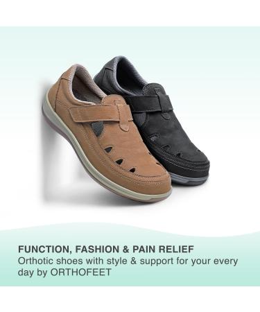Orthofeet Plantar Fasciitis Shoes for Women - Heel Pain Relief & Arch Support - Serene 7.5 X-Wide Tan - Buy Online on GoSupps.com