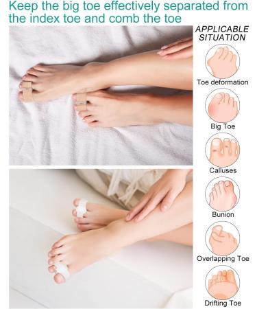 BLATOWN Toe Separators Bunion Corrector 4Pcs Set - Gel Big Toe Spacers for Feet with 2 Loops - Hammer Toe Straightener for Men and Women - Buy Online on GoSupps.com
