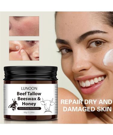 Face Repair & Body Moisturizer Cream - Beef Tallow Beeswax & Honey for Dry Skin Repair | Firming & Even Skin | 2.11 Oz - Buy Online on GoSupps.com