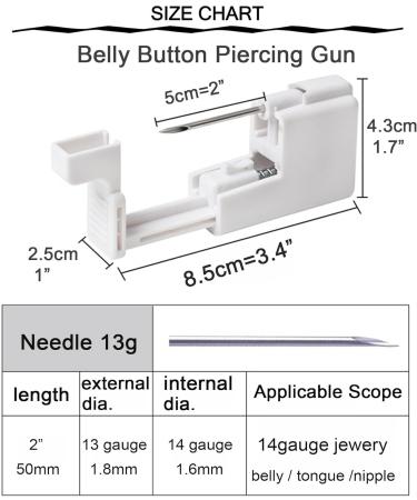 QWALIT Belly Button Piercing Kit Complete Body Piercing Kits with 3-Piece Belly Piercing Gun for All Piercings International Shipping Available - Buy Online on GoSupps.com