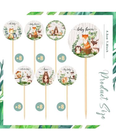 Yexiya 48 Pcs Baby Shower Cupcake Toppers Welcome Baby Cupcake Toppers Gold Woodland Jungle Safari Theme Cake Decor Gender Reveal Cake Topper Boy Girl Birthday Party Green Leaf Cake Decor (Woodland) - Buy Online on GoSupps.com
