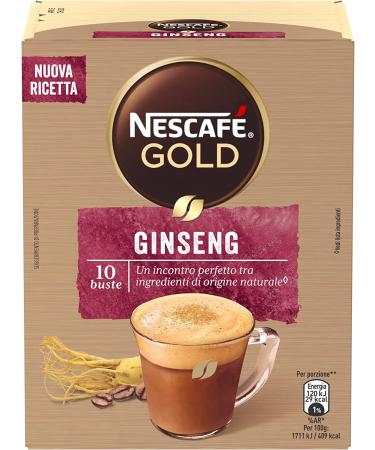 Italian Gourmet E.R. Nescaf Gold Ginseng 10 sachets of 7g (70g) powder for drinks with milk coffee and ginseng + Italian Gourmet Polpa di Pomodoro 400g box