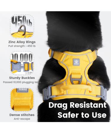 Pawaii XL Dog Harness for Large Dogs - Adjustable Breathable & Anti-Training Design in Pineapple Yellow - Buy Online on GoSupps.com