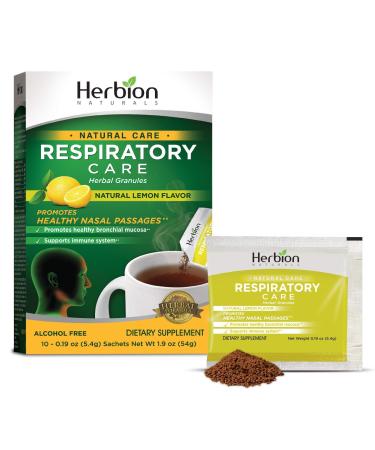 Herbion Naturals Respiratory Care Granules With Natural Lemon Flavor, 10 count sachet - Help Relieve Cold and Flu Symptoms, Promote Healthy Respiratory Function, Optimize Immune System