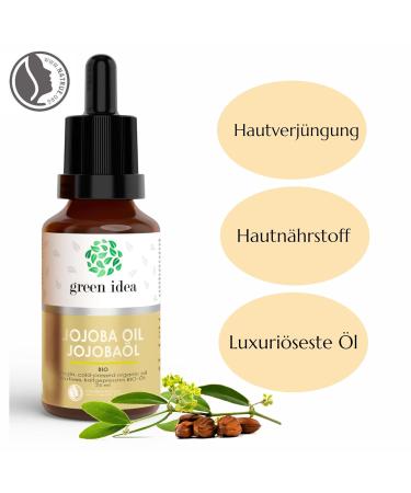 Organic 100% Pure Jojoba Oil - Natrue Certified Skincare for Face Body Hair & Nails | Vegan Cold Pressed in 25ml Glass Bottle - Buy Online on GoSupps.com