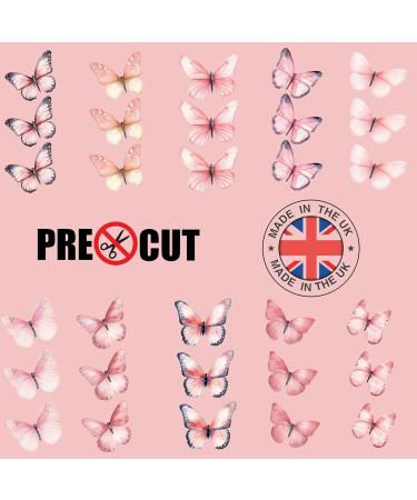 30 x Pre-Cut Beautiful Pink Butterflies Edible Wafer/Rice Paper Cupcake Cake Dessert Toppers Birthday Party Wedding Decorations Butterfly - Buy Online on GoSupps.com
