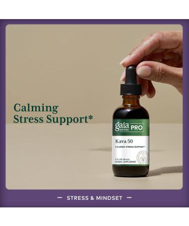 GAIA HERBS PRO Kava 50 - Calming Stress Support - Noble Kava Extract - 50 mg Kavalactones Per Serving - Herbal Supplement - 2 Fl Oz (59 Servings) - Buy Online on GoSupps.com