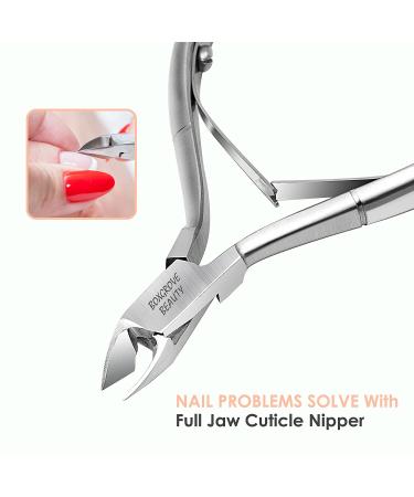 Professional Cuticle Cutter & Pusher Trimmer - Nail Care Tool for Manicure & Pedicure (Silver) - Buy Online on GoSupps.com