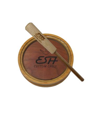ESH Custom Calls Turkey Pot Calls for Hunting - Wooden Pan Friction Call with Realistic Turkey Sounds - Must Have Turkey Hunting Accessories for Beginner and Pro Hunters Cherry Glass
