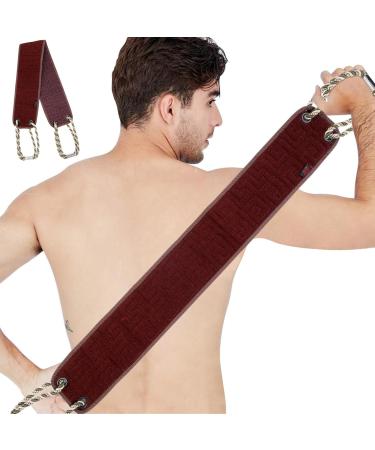 Uraqt Back Scrubber - Double-Sided Peeling Washcloth for Effortless Dead Skin Removal | Shower Essential with Handles (Brown) - Buy Online on GoSupps.com