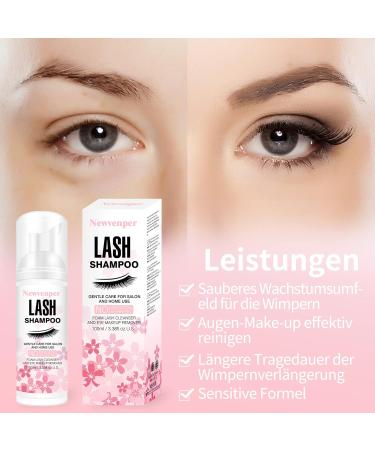 Premium Eyelash Shampoo Foam Cleanser with Brush - 100ml for Extensions | At Home & Salon Use - Buy Online on GoSupps.com